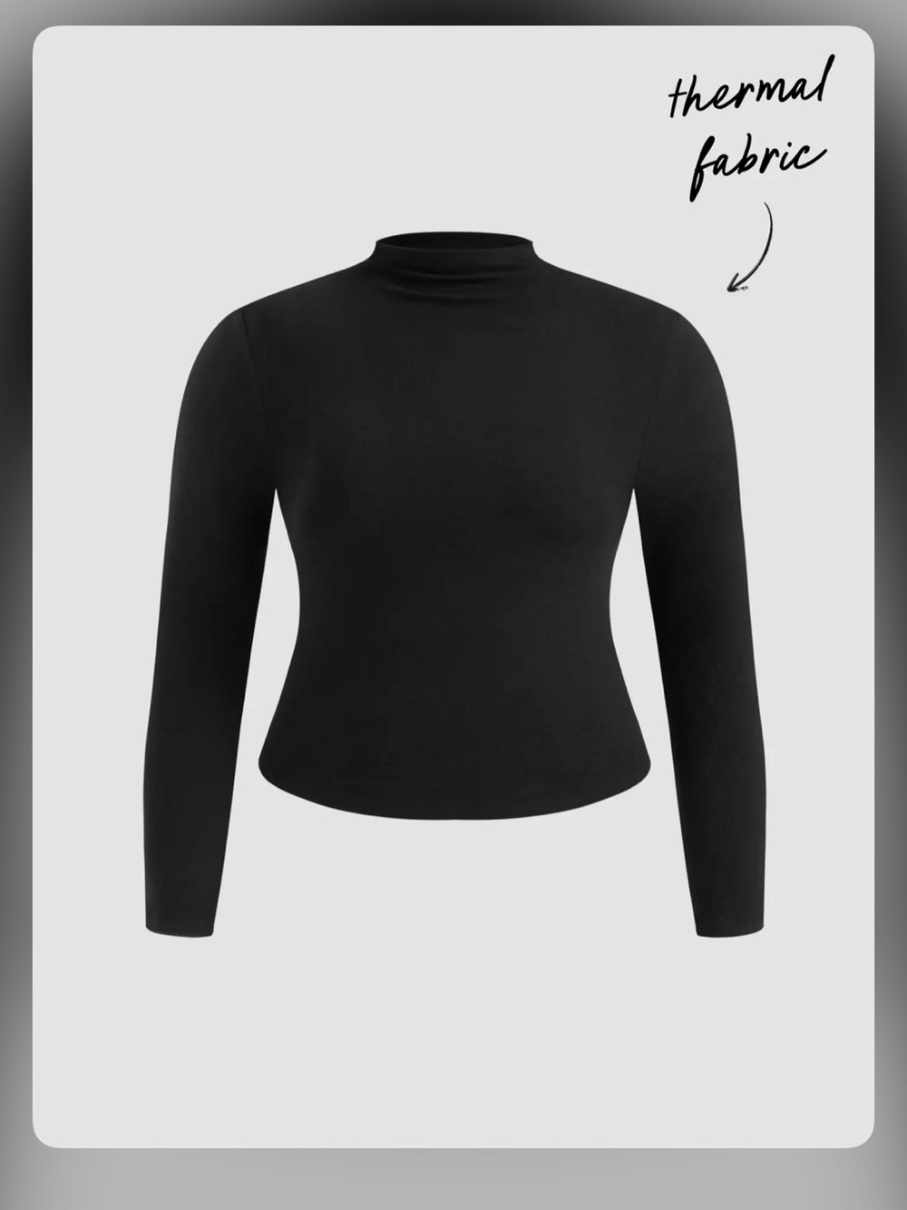 Cider THERMAL COTTON-BLEND STAND COLLAR LONG SLEEVE TEE CURVE & PLUS 0XL WV19-24